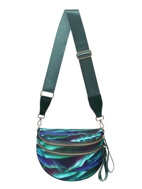 AURORA edition Green-Blue Crossbody Bag with Removable Strap